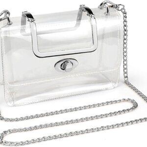 Clear Purse Women Stadium Bag PVC Compact Crossbody Tote for Events